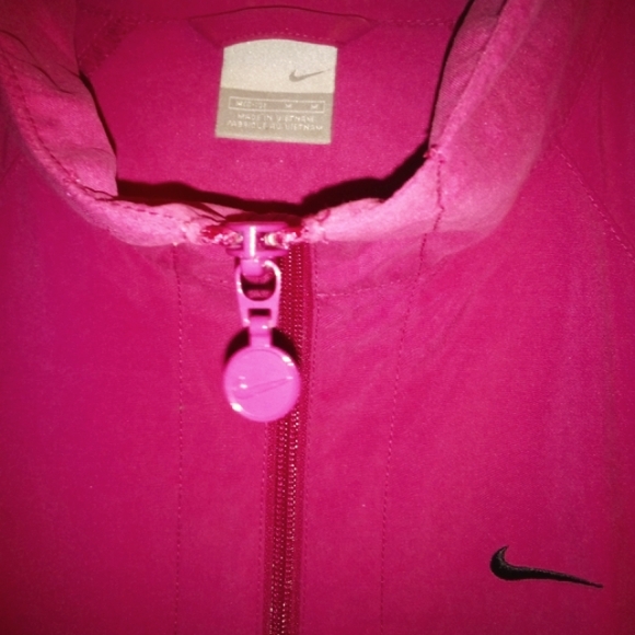 Nike Zip~Up Fuscia/Pink Women's Rain/Windbreaker Spring Jacket•Size Medium•Y2k - Picture 9 of 16